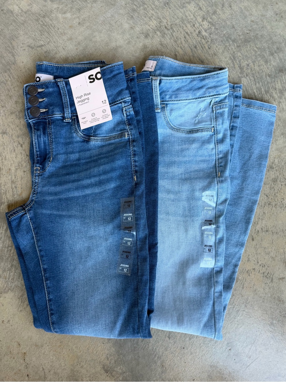 SO Girls Two-Tone Blue High-Rise Jeggings